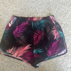 Womens Xersion Stretch Athletic Shorts Lined Tropical Size Small EUC